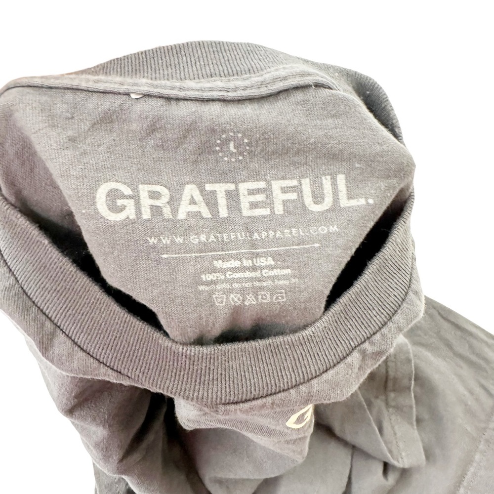 GRATEFUL Graphic Tee Black Grey Grafitti Large Mens - Picture 3 of 4